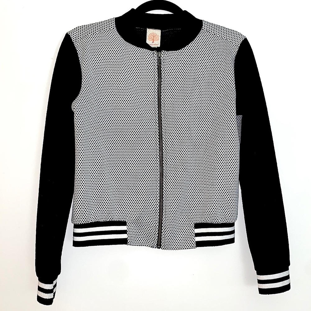 Freeloader Black and White Zip Up Jacket